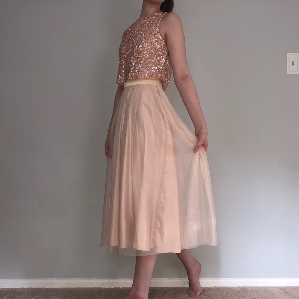 (Bloomingdales) Pink Tulle Prom Dress